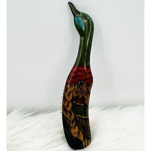 Vintage Hand Painted Unique Mallard Duck Design Decorative Hairbrush
